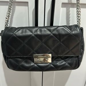 Used black and silver Michael kors Sloan chain handbag